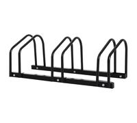 HOMCOM Bike Stand Parking Rack Floor/Wall Mount, 3 Racks Silver | Multiple Bicycle Cycle Storage Locking Stand