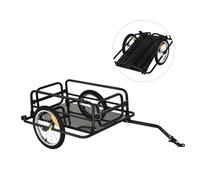 Homcom Bike Trailer Cargo Bicycle Storage Carrier With Hitch Steel Frame In Black Black