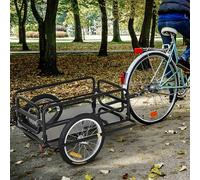 Homcom Bike Trailer Cargo Bicycle Storage Carrier With Hitch Steel Frame In Black Black One Size