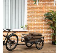 HOMCOM Bike Trailer Wagon Bicycle Cargo Trailer w/ Suspension, 2 Wheels, Black - Black