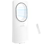 HOMCOM Bladeless Tower Fan for Bedroom, 25" Standing Cooling Fan with 45° Oscillating, 3 Speeds, 3 Modes, 15H Timer, Remote Control, White