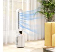 HOMCOM Bladeless Tower Fan with UV Sterilisation & Humidifier, Oscillation in White HOMCOM White