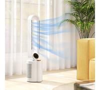HOMCOM Bladeless Tower Fan with UV Sterilisation & Humidifier, 3-in-1 Air Cooling Fan with Oscillation, 12-Speed, Remote Control, 8H Timer, Sleep Mode, for Home Office, White