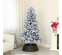 HOMCOM Blue Artificial Christmas Tree with Snow, Flocked Hinged Xmas Tree | Size: 5ft HOMCOM Blue 5ft