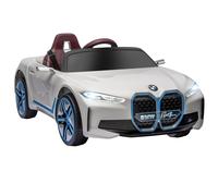 HOMCOM BMW i4 Licensed 12V Electric Car for Kids, Kids Electric Ride-on with Remote Control, Suspension Wheels, Music, Horn, Lights, MP3 Slot, Portable Battery, for Ages 3-6 Years - White