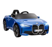 HOMCOM BMW i4 Licensed 12V Electric Car for Kids, Kids Electric Ride-on with Remote Control, Suspension Wheels, Music, Horn, Lights, MP3 Slot, Portable Battery, for Ages 3-6 Years - Blue