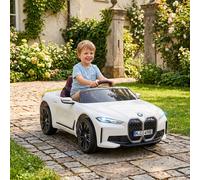 Homcom Bmw I4 Licensed 12V Kids Electric Ride-On Car W/ Remote Control - White
