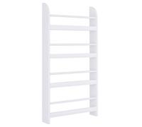 HOMCOM Bookcase, 4 Tier Wall Mounted Bookshelf, 15cm Depth Storage Shelving Rack for Bedroom Nursery Office Home, Accessories Supplies, White