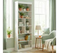 HOMCOM Bookcase, 6-Tier Bookshelf with Anti-Tipping Design - White