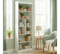 HOMCOM Bookcase, 6-Tier Bookshelf with Anti-Tipping Design, White HOMCOM White
