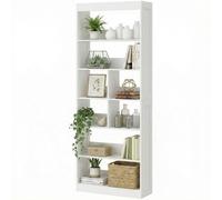 HOMCOM Bookcase, 6-Tier Bookshelf with Anti-Tipping Design, White HOMCOM White