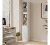 Homcom Bookcase Adjustable Shelf 6-Tier Tall Bookshelf White Wood Effect