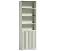 HOMCOM Bookcase Adjustable Shelf Bookshelf Anti-Tip Hardware 6-Tier, Light Green