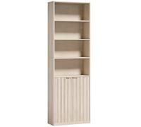 HOMCOM Bookcase Adjustable Shelf Bookshelf Anti-Tip Hardware 6-Tier, Oak Wood Effect