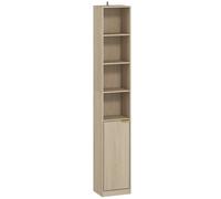 HOMCOM Bookcase Adjustable Shelf Bookshelf Anti-Tip Hardware 6-Tier Storage Cabinet Oak Wood Effect