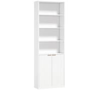 HOMCOM Bookcase Adjustable Shelf Bookshelf Anti-Tip Hardware 6-Tier, White