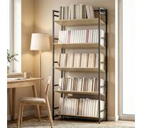 Homcom Bookcase Anti-Slip Design 5-Tier In Natural Natural One Size