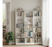 Homcom Bookcase Freestanding Open Storage Shelf With 17 Compartments