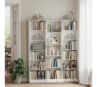 Homcom Bookcase Freestanding Open Storage Shelf With 17 Compartments