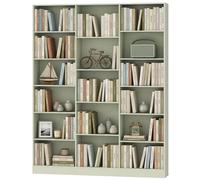 HOMCOM Bookcase Freestanding Open Storage Shelf with 17 Compartments in Light Green HOMCOM Light Green