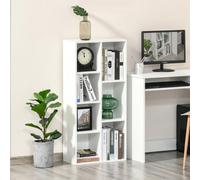 HOMCOM Bookcase Modern Bookshelf Cabinet for Home Office Rustic Brown - White