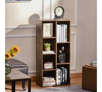 Bookcase Industrial Bookshelf Free Standing Display Cabinet Cube Storage Unit for Home Office Living Room Study Rustic Brown Modern - Home Living | T