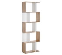 HOMCOM Bookcase Storage Display Shelving S Shape design Unit Divider Particle in Brown HOMCOM Brown