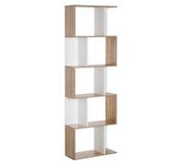 Homcom Bookcase Scandi 5 Shelves White/Oak Effect