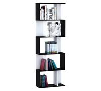 Homcom Bookcase Storage Display Shelving S Shape Design Unit Divider Particle In Black Black