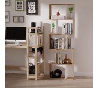 HOMCOM Bookcase Storage Display Shelving S Shape design Unit Divider Particle in Brown HOMCOM Brown