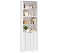 HOMCOM Bookcase with Adjustable Shelf 6-Tier Tall Bookshelf, White