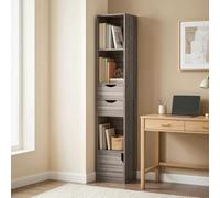 HOMCOM Bookcase with Drawers Adjustable Shelf 158 cm - Grey