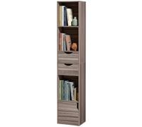 HOMCOM Bookcase with Drawers Adjustable Shelf 158 cm - Grey