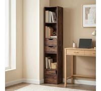 Homcom Bookcase With Drawers Adjustable Shelf 158 Cm Rustic Brown