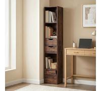 HOMCOM Bookcase with Drawers Adjustable Shelf 158 cm Rustic Brown