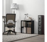 HOMCOM Bookshelf Display Storage Shelf with 2 Compartments for Study Black