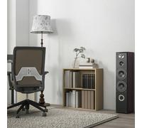 HOMCOM Bookshelf Display Storage Shelf with 2 Compartments for Study Black - Natural Wood Finish