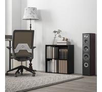 HOMCOM Bookshelf Display Storage Shelf with 2 Compartments for Study in Black HOMCOM Black