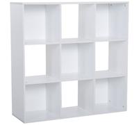 Homcom Bookshelf Storage Cabinet Bookcase 9 Cubes Particle Board Home Office In White White