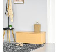 HOMCOM Storage Box Chest With Hinged Lid Burlywood Wooden Finish, Brown