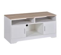 Homcom Boxy Tv Stand With Wood-Effect Table Top