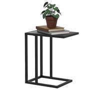 HOMCOM C Shape Side Table w/ Wood-Effect Top, Black