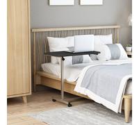 HOMCOM C-Shaped Mobile Table Sofa Over Bed Side Nightstand w/ Casters, Black