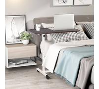 Homcom C-Shaped Mobile Table Sofa Over Bed Side Nightstand W/ Casters, Brake In Brown Brown One Size