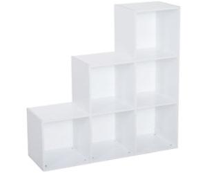 Homcom Cabinet Closet Organiser Bookcase 6 Cube with 3-Tier Shelf White