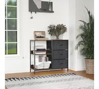 HOMCOM Chest Dresser Tower with 3 Drawers Storage Cabinet Organizer, Black