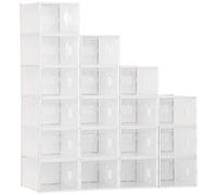 HOMCOM Cabinet Polypropylene Transparent, White 25 x 35 x 19 cm