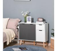 HOMCOM Floor Standing Storage Cabinet With Drawer Grey, Grey
