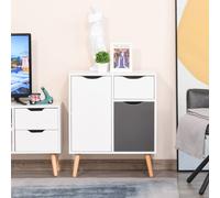 Homcom Cabinet Storage Cupboard Sideboard With Drawer For Bedroom, Living Room In Grey