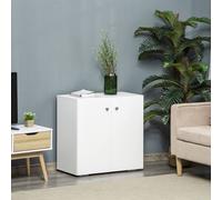 HOMCOM Freestanding Storage Cabinet w/ Two Shelves Wooden Sideboard - White